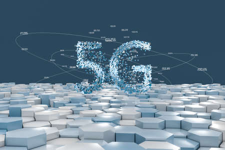 5G font design, 3d renderingの写真素材