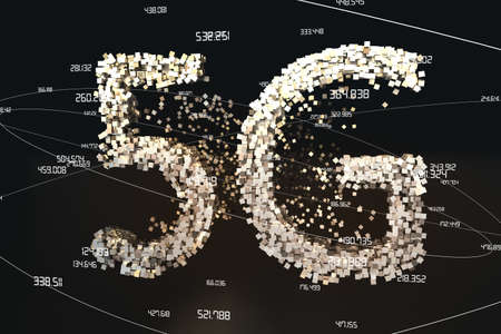 5G font design, 3d renderingの写真素材