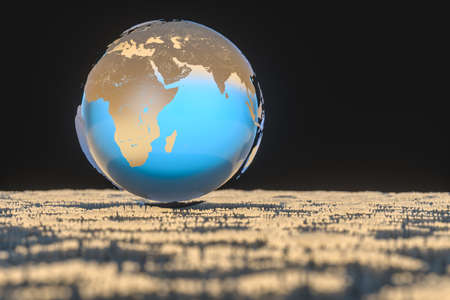 3d rendering, technology digital earth background