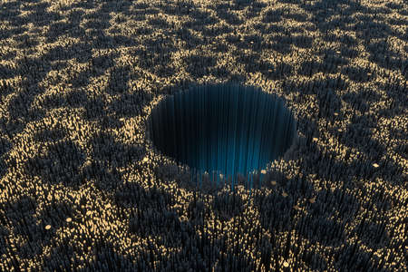 3d rendering, blue technology digital background