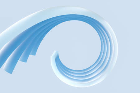blue curve pattern, 3d rendering