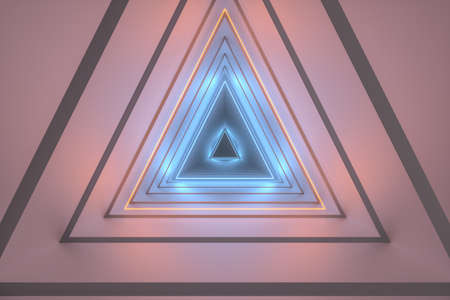Computer digital drawing, white background, triangle tunnel