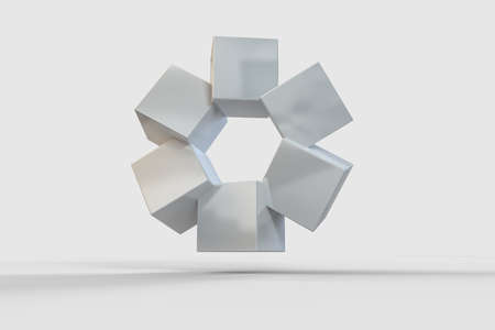 3d rendering, creative cubes with sense of science and technology, computer digital image