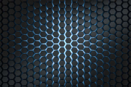 3d rendering, dark hexagonal background, sci-fi background, computer digital background
