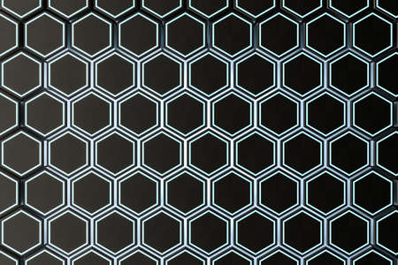 3d rendering, dark hexagonal background, sci-fi background, computer digital background