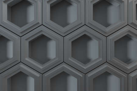 3d rendering, dark hexagonal background, sci-fi background, computer digital background