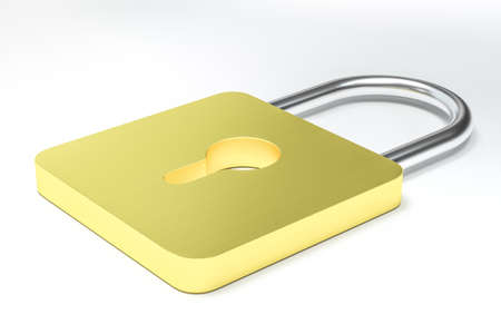 3d rendering, metal lock with digital concept background, computer digital background