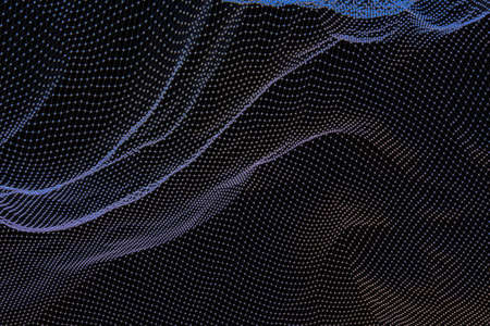 3d rendering, flow dot with gradient background, computer digital background