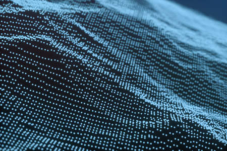 3d rendering, flow dot with gradient background, computer digital background