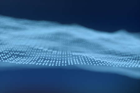 3d rendering, flow dot with gradient background, computer digital background