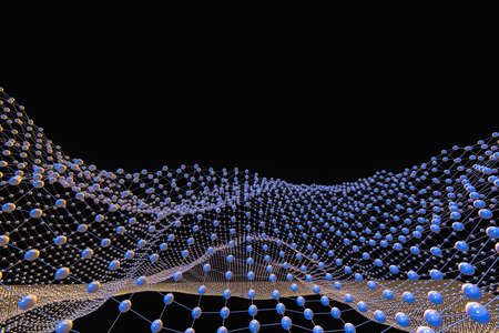 3d rendering, flow dot with gradient background, computer digital background