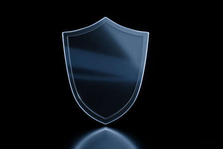 3d rendering, a defense shield with technological background, computer digital background
