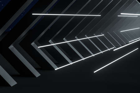 3d rendering, dark creative polygon elements. Computer digital background