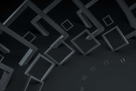 3d rendering, dark creative polygon elements. Computer digital background
