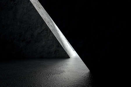 3d rendering, white interior building structure. Computer digital backgroundの写真素材