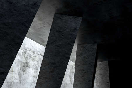 3d rendering, white interior building structure. Computer digital background