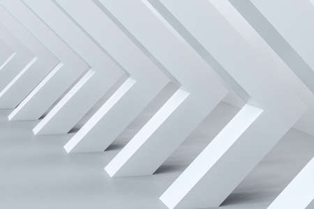 3d rendering, white interior building structure. Computer digital backgroundの写真素材
