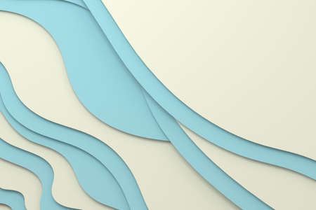 3d rendering, multilayer paper cut illustration background. Computer digital background.