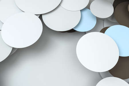 3d rendering, circle frame card template, computer digital image