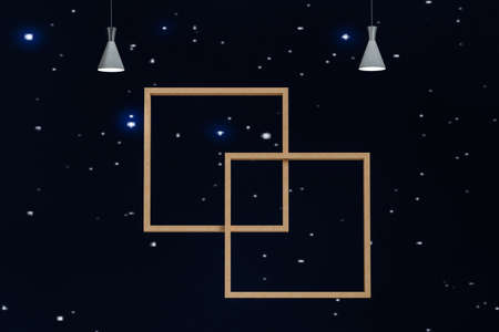 3d rendering, the exhibition wall with exquisite top light. Computer digital background.の写真素材