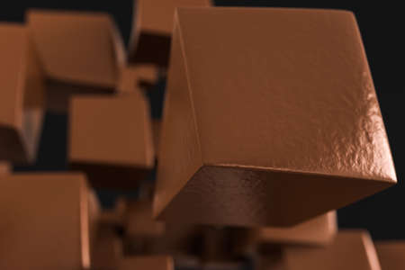 3d rendering, creative cubes with warped shape. Computer digital image