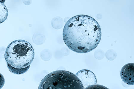 3d rendering, drop of water with light blue background. Computer digital background.の写真素材