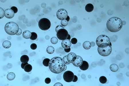 3d rendering, drop of water with light blue background. Computer digital background.