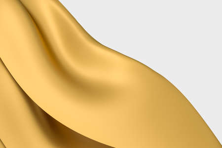 3d rendering, golden flowing cloth background. Computer digital background.の写真素材