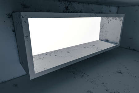 Empty rough room with light coming in from the window, 3d rendering. Computer digital background.
