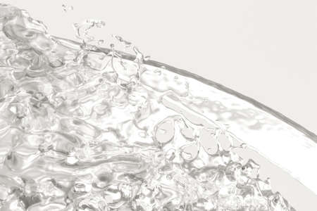 Purity splashing milk with creative shapes, 3d rendering. Computer digital image.