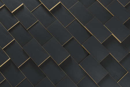 Dark undulating cubes with copy space