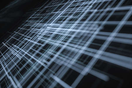 Glowing big data lines and technological background, 3d rendering. Computer digital background.の写真素材