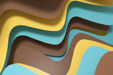 3d rendering curve paper background, colorful background. computer digital background