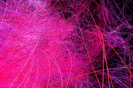 Radiative and glowing lines with gradient lines, 3d rendering. Computer digital drawing.