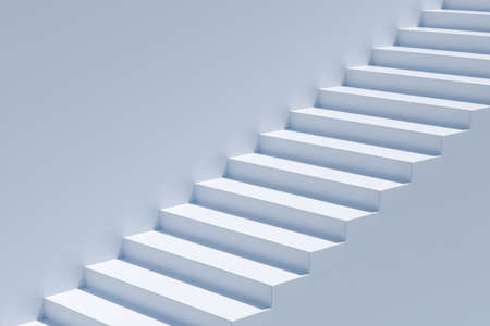 The stairway in the daylight with white background, 3d rendering. Computer digital drawing.