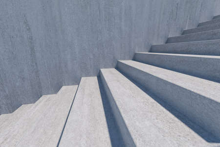 The stairway in the daylight with white background, 3d rendering. Computer digital drawing.