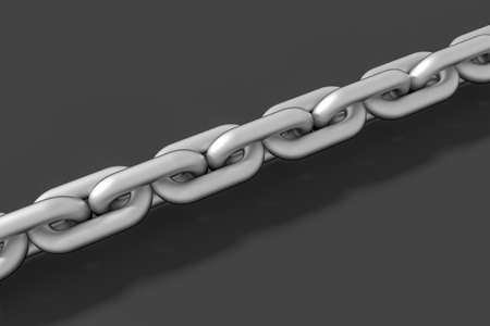 Chain with blank background, concept of digital security, 3d rendering. Computer digital drawing.