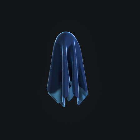 Abstract fabric shapes with dark background, 3d rendering. Computer digital drawing.の写真素材