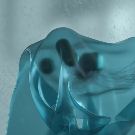 Abstract fabric shapes with dark background, 3d rendering. Computer digital drawing.