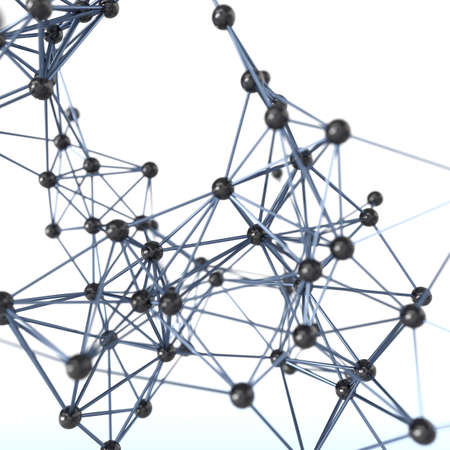 Gene lines and nodes, biological gene structure, 3d rendering. Computer digital drawing.の写真素材