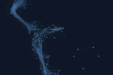 Gene lines and nodes, biological gene structure, 3d rendering. Computer digital drawing.の写真素材