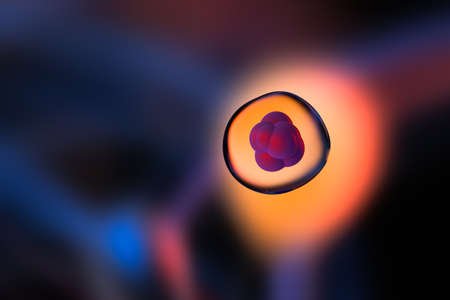 Colorful background and cells, the concept of biotechnology, 3d rendering. Computer digital drawing.