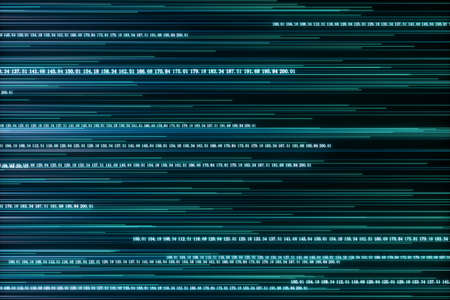 Digital lines made of numbers, globe big data background, 3d rendering. Computer digital background.
