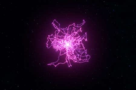 Power electrical energy and lightning spark, 3d rendering. Computer digital drawing.