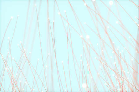Flowing particles lines with white background, 3d rendering. Computer digital drawing.