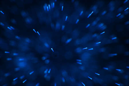 Flowing and glowing particles with dark background, 3d rendering. Computer digital drawing.の写真素材