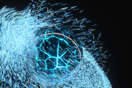 High speed vortex particles, 3d rendering. Computer digital drawing.の写真素材