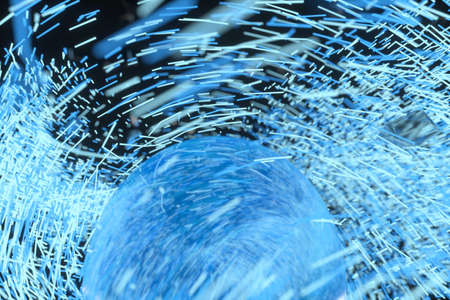 High speed vortex particles, 3d rendering. Computer digital drawing.の写真素材