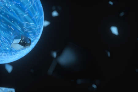 High speed vortex particles, 3d rendering. Computer digital drawing.