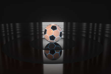 Football and indoor arena scenes, 3d rendering. Computer digital drawing.の写真素材